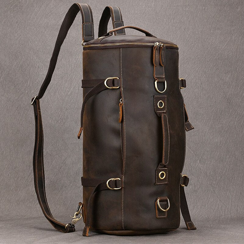 Premium Leather Bucket Backpack