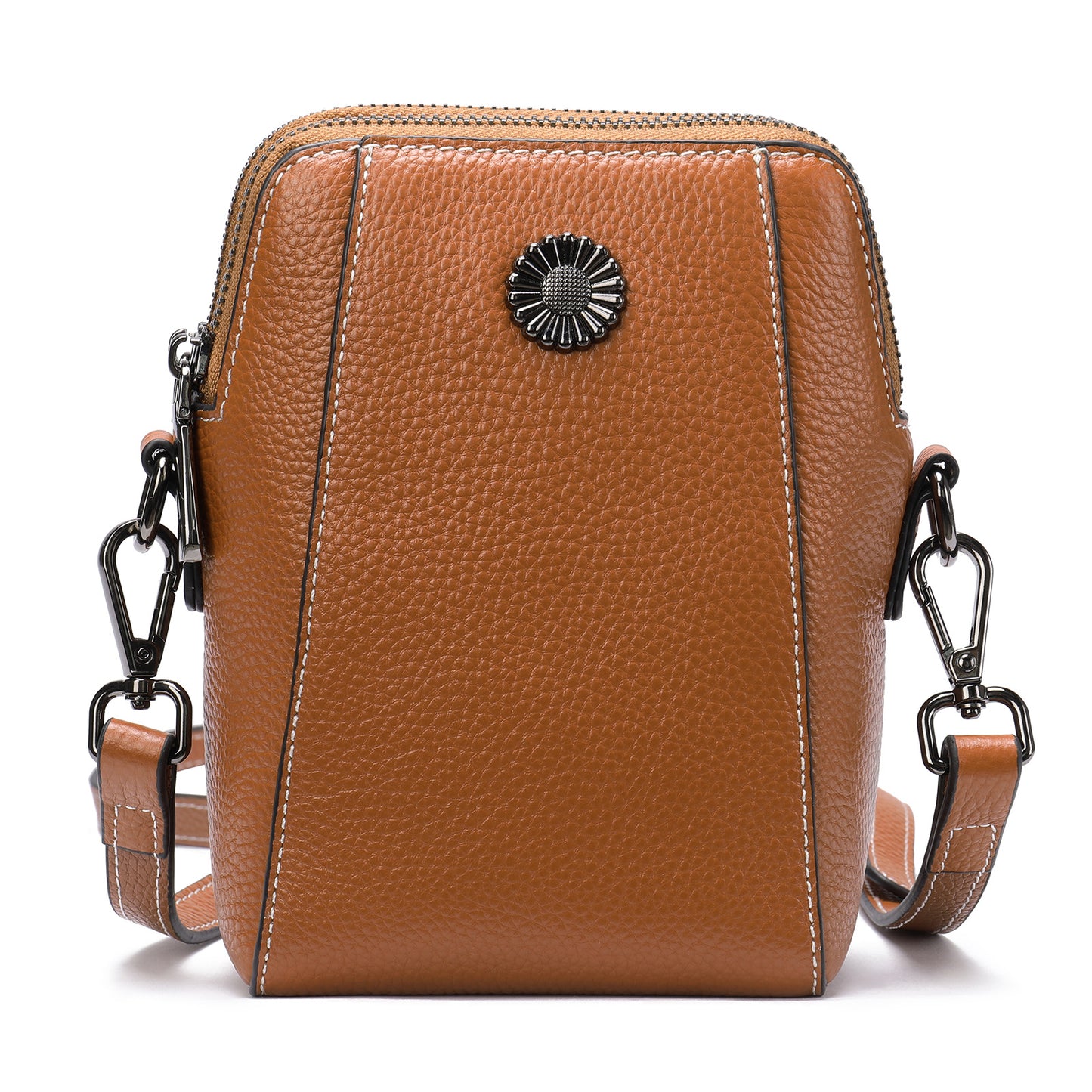 Retro Ethnic Style Cowhide Crossbody Bag - Scraften