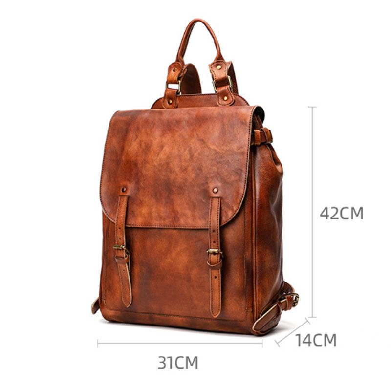 Retro Genuine Leather Casual Business Men's Backpack Retro Genuine Leather Casual Business Men's Backpack