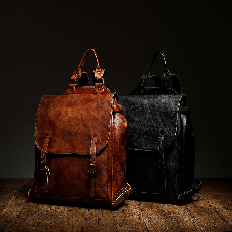 Best Backpack For Businessmen Retro Genuine Leather Casual Business Men's Backpack