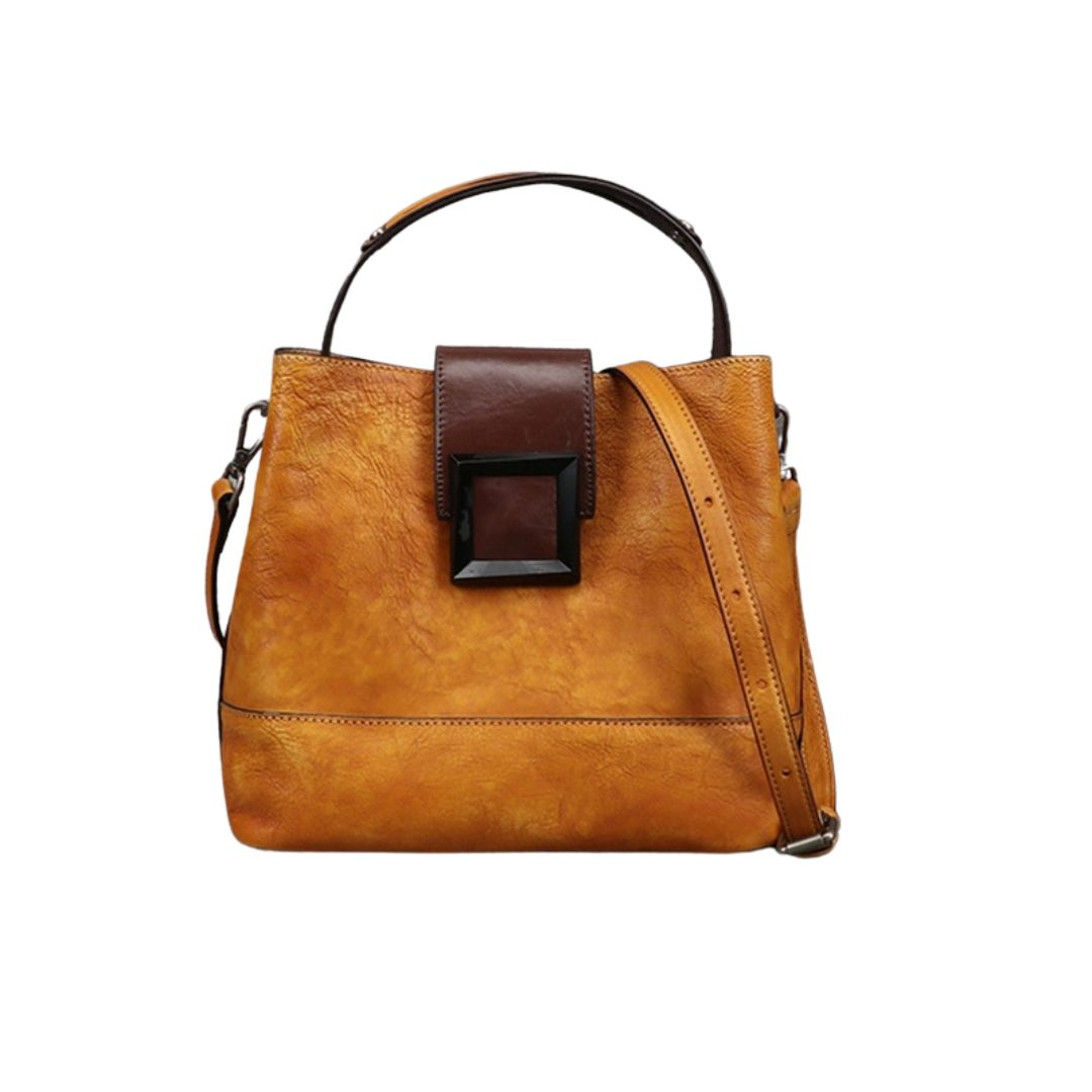 Retro Genuine Leather Shoulder Bag - Scraften