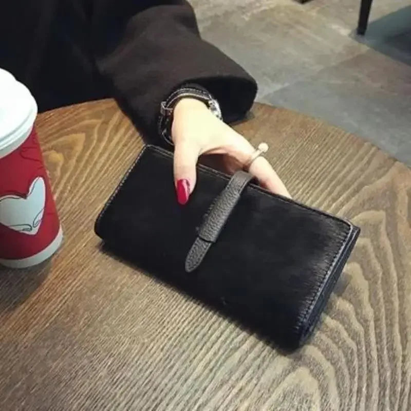 Women's Genuine Leather Leopard Long Wallet Clutch