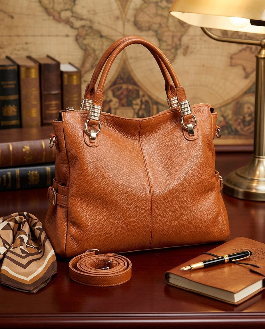 Classic Wild Leather Handbag - Stylish First Layer Cowhide Bag