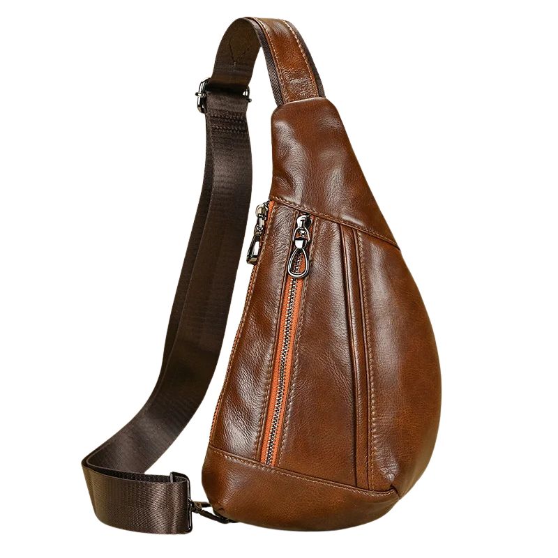 Soft Genuine Leather Men's Chest Pack