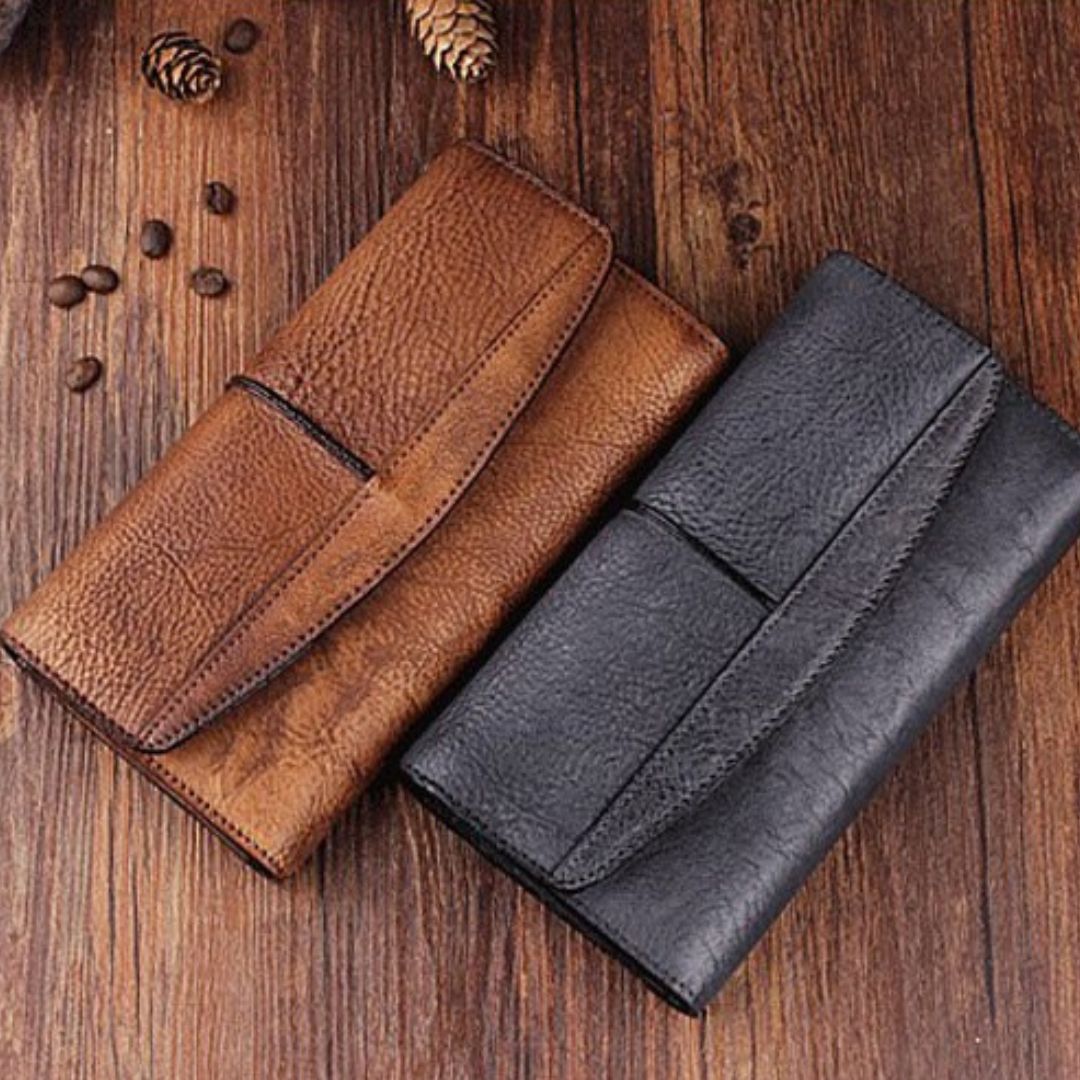 Vintage Leather Wallet: Short Slim Unisex Design for Men and Women - Scraften