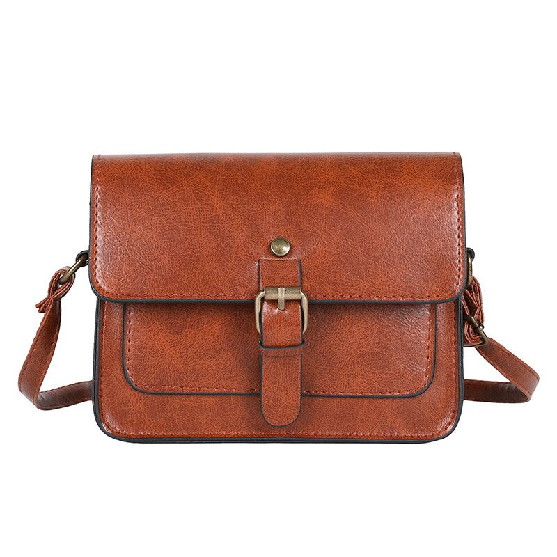 Vintage Women Flap Fashion Casual Leather Shoulder Bags Lady Crossbody Messenger Bag - Scraften