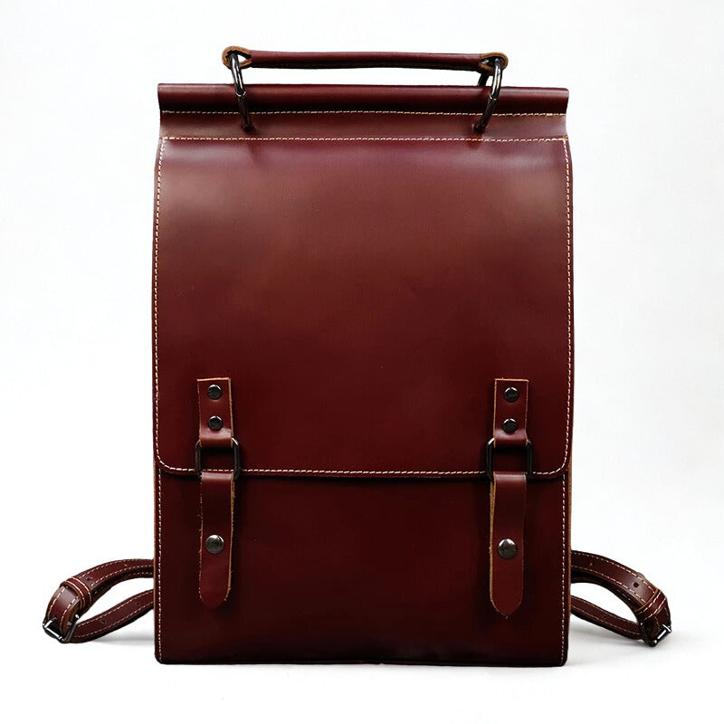 Vintage Crazy Horse Genuine Leather Backpack for Men & Women – A4 School & Laptop Daypack Rucksack