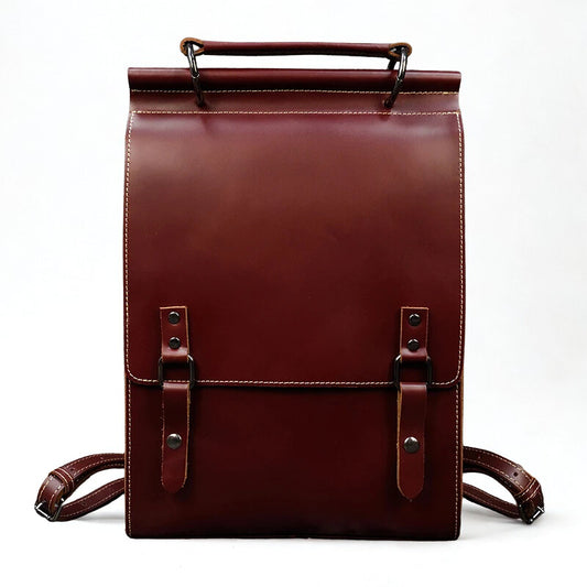 Vintage Crazy Horse Genuine Leather Backpack for Men & Women – A4 School & Laptop Daypack Rucksack