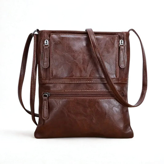Vintage Multi-pocket Women Crossbody Bag - Soft PU Leather Shoulder Bag