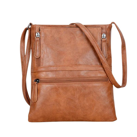 Vintage Multi-pocket Women Crossbody Bag - Soft PU Leather Shoulder Bag