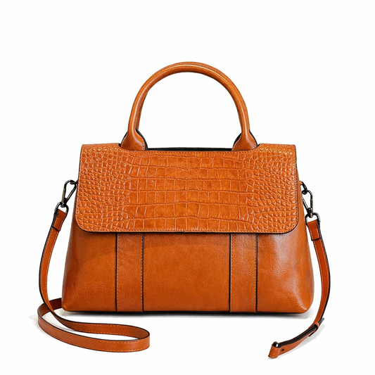 Women's Cowhide Leather Crossbody Bag - Retro Large Capacity Handbag