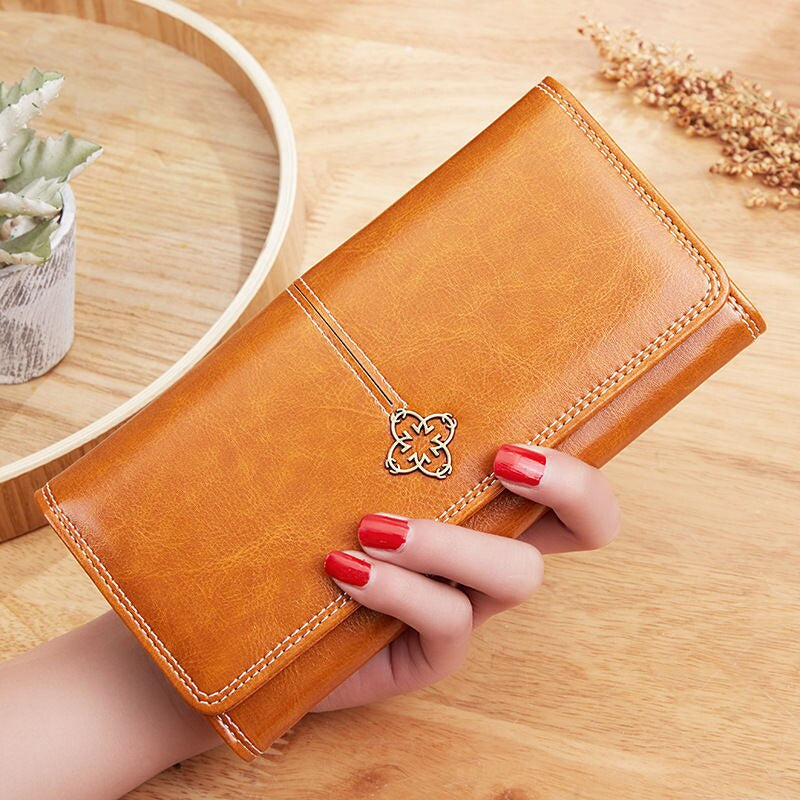 Women's Leather luxury Long Wallet