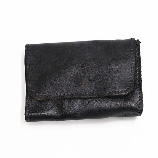 Handmade Leather RFID Zipper Wallet - Vintage Card Holder Coin Purse
