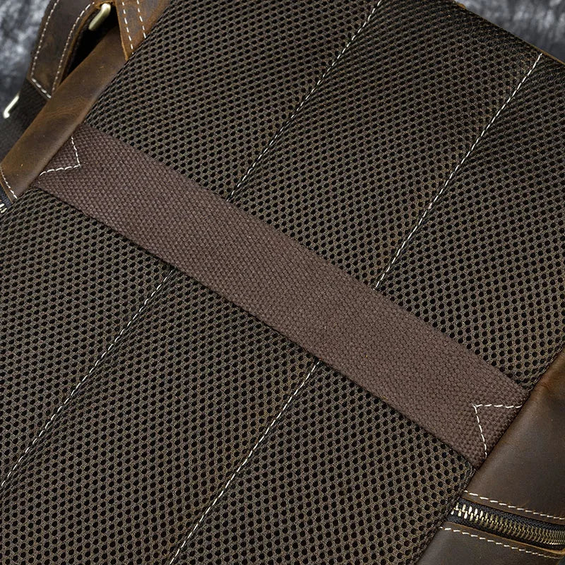 Vintage Crazy Horse Genuine Leather Backpack - Laptop Rucksack Student Bag