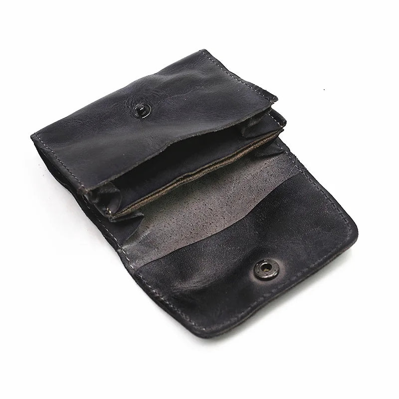 Handmade Leather RFID Zipper Wallet - Vintage Card Holder Coin Purse