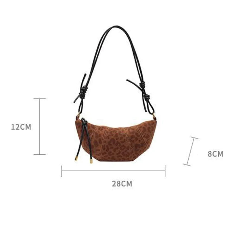Dumpling-shaped Croissant Shoulder Bag - Texture Versatile Velvet Zipper Handbag