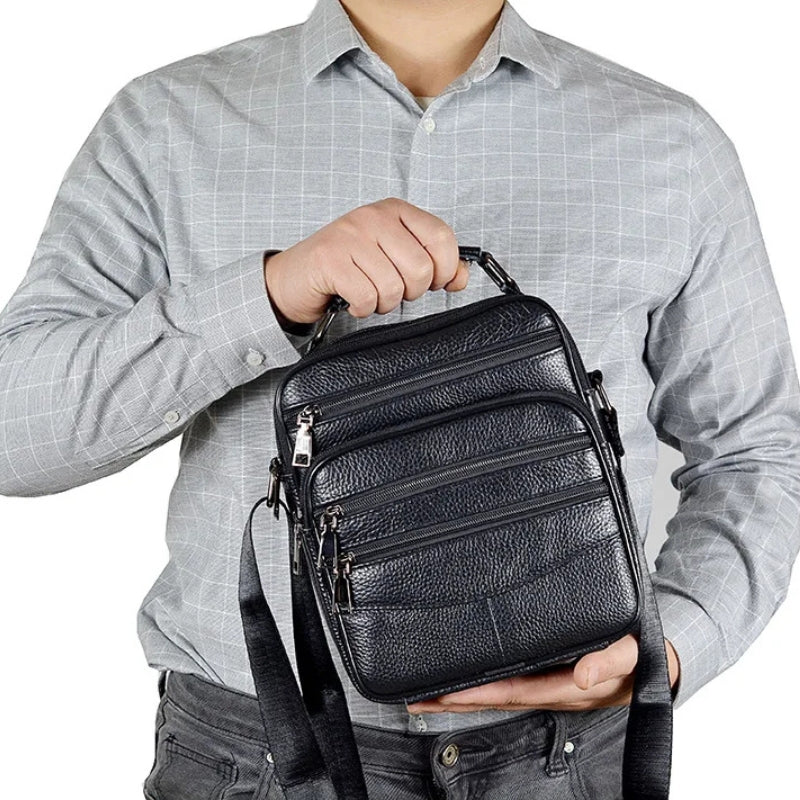 Retro Soft Cowhide Leather Crossbody - Mini Pad Boy Shoulder Bag