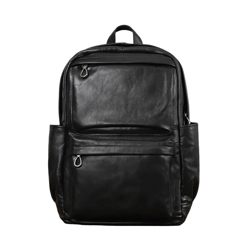 Genuine Leather Men Vintage Laptop Bag - Large Capacity Travel Backpack