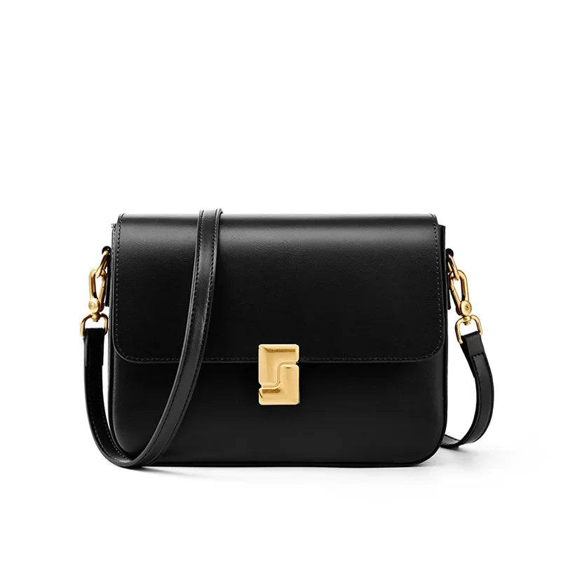 Genuine Leather Small Square Crossbody Bag - Women's Fashion Shoulder Handbags