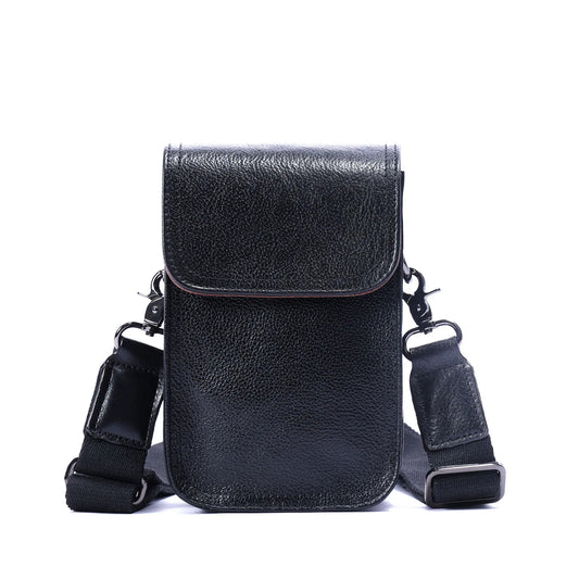 Genuine Leather Men's Shoulder Bag – Vintage Style Crossbody Phone Pouch - Scraften