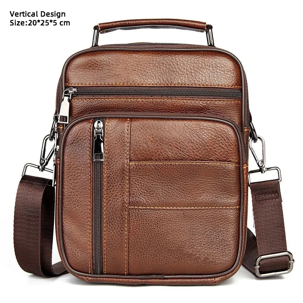 Retro Soft Cowhide Leather Crossbody - Mini Pad Boy Shoulder Bag