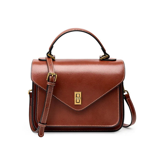 Real Cowhide Crossbody Bag  – Retro Designer Small Satchels