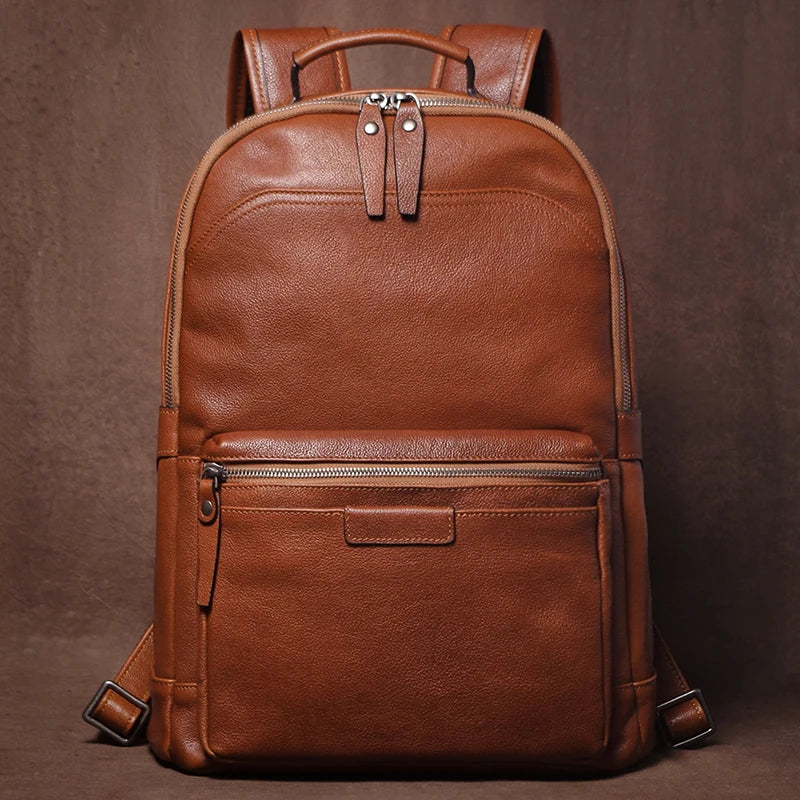 Luxury Leather Laptop Travel Backpack