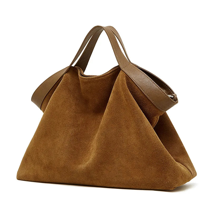 Lage Capacity Female Shoulder Crossbody Bag - Cowhide Commuting Handbags