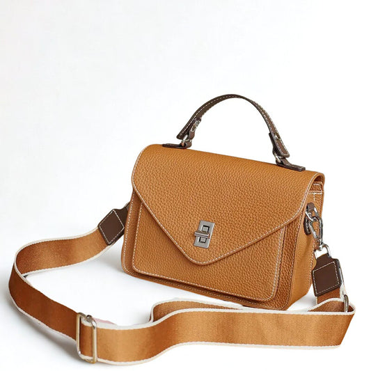 Cowhide Casual Crossbody Bag - Women Genuine Leather Handbag