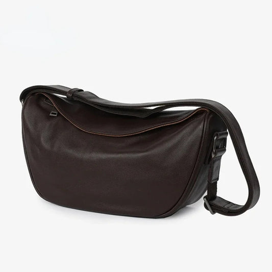 Cowhide Leather Retro Fashion Saddle Bag - Crossbody Luxury Handbag