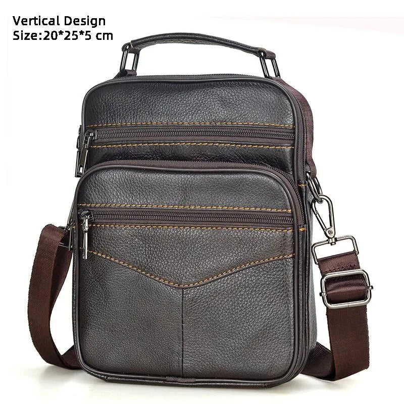 Retro Soft Cowhide Leather Crossbody - Mini Pad Boy Shoulder Bag