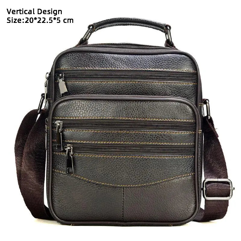 Retro Soft Cowhide Leather Crossbody - Mini Pad Boy Shoulder Bag
