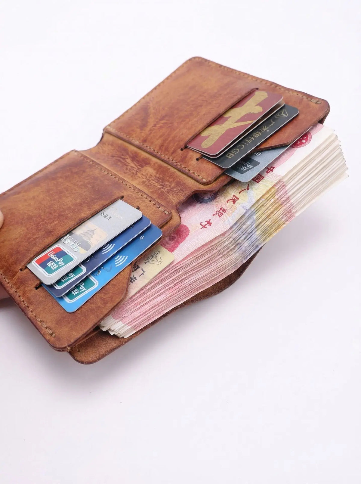 Vintage Genuine Leather Men Wallet - Large Capacity Durable Card Holder Money Clips
