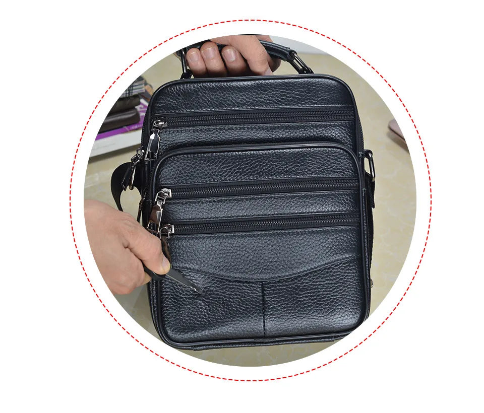 Retro Soft Cowhide Leather Crossbody - Mini Pad Boy Shoulder Bag