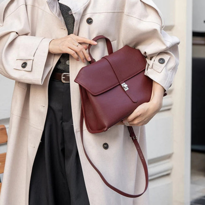 Genuine Leather Women’s Shoulder Bag – Large Capacity Retro Crossbody Handbag