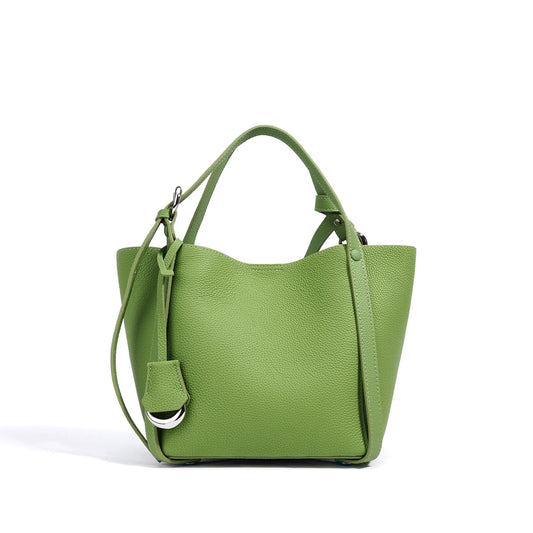 Genuine Leather Large Capacity Women's Bucket Handbag - Scraften