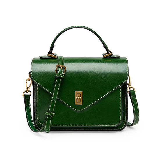Real Cowhide Crossbody Bag  – Retro Designer Small Satchels