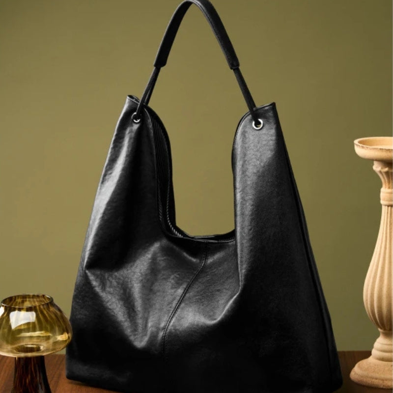 Cowhide Genuine Leather Hobo Shoulder Bag - Ladies Luxury Handbags