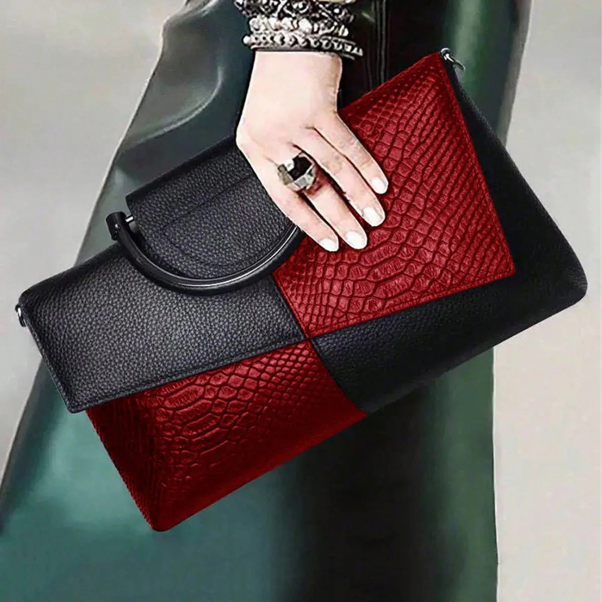 Large Capacity Crocodile Pattern Fashion Slouch Bag - New Style Party Handbag