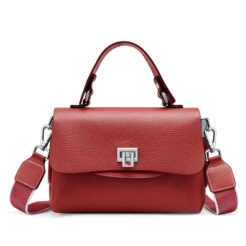 Women's Genuine Leather Crossbody Handbag – Luxury Top-Handle Purse