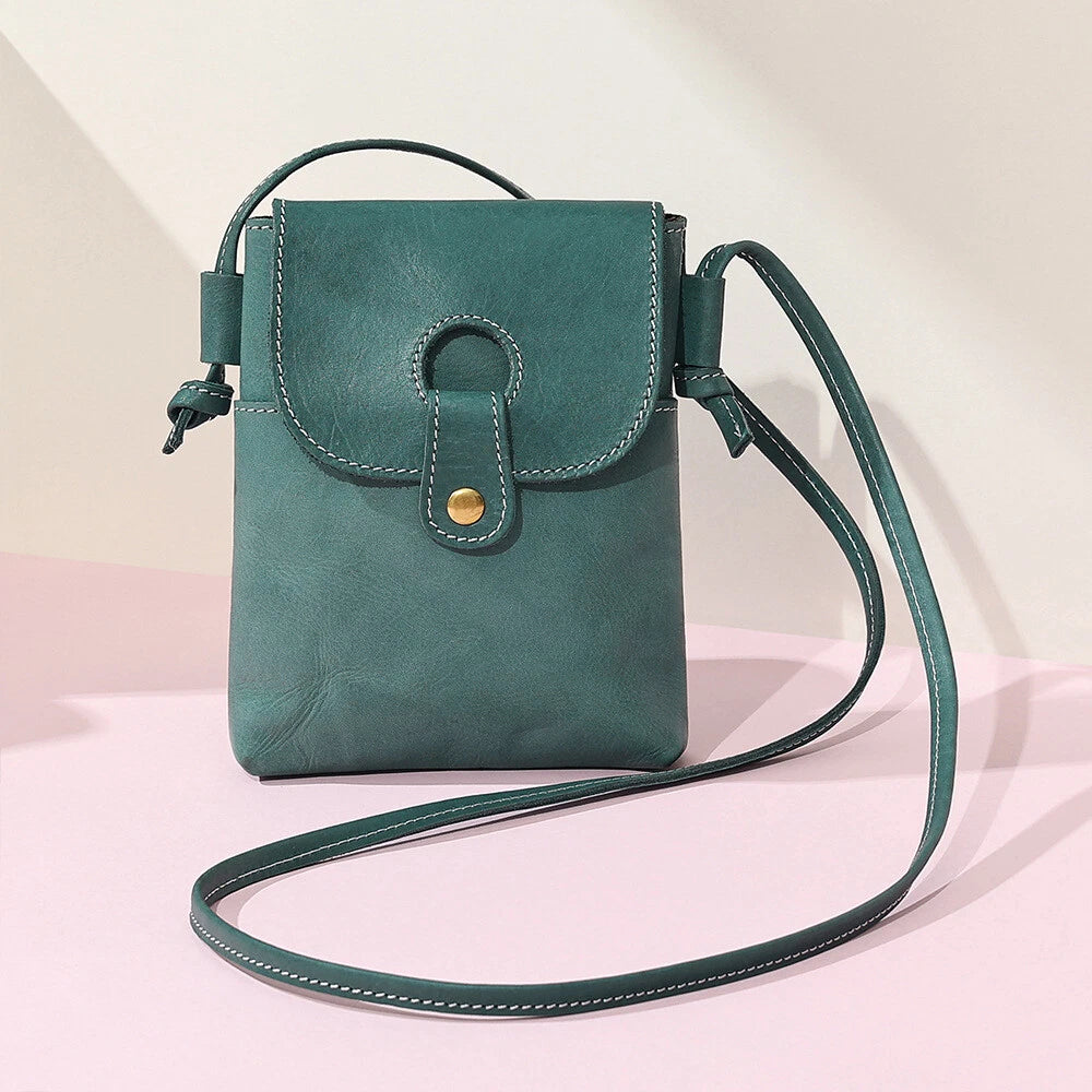 Women Trendy Leather Mini Crossbody Bag - Minimalist Phone Satchel Bags
