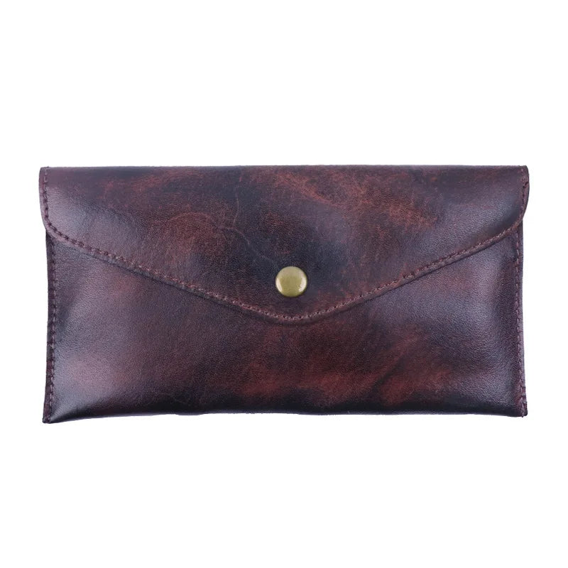 Genuine Leather Men Handmade Wallet - High Quality Retro Handbag