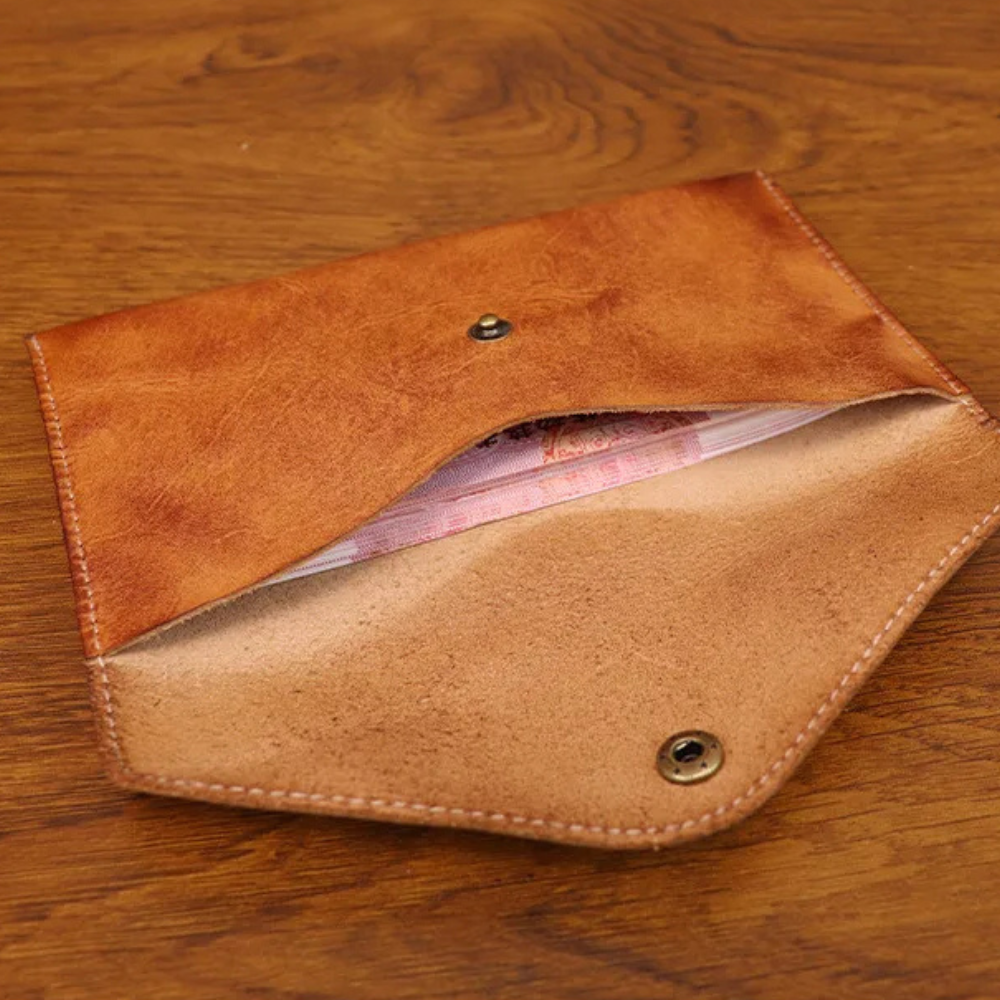 Genuine Leather Men Handmade Wallet - High Quality Retro Handbag