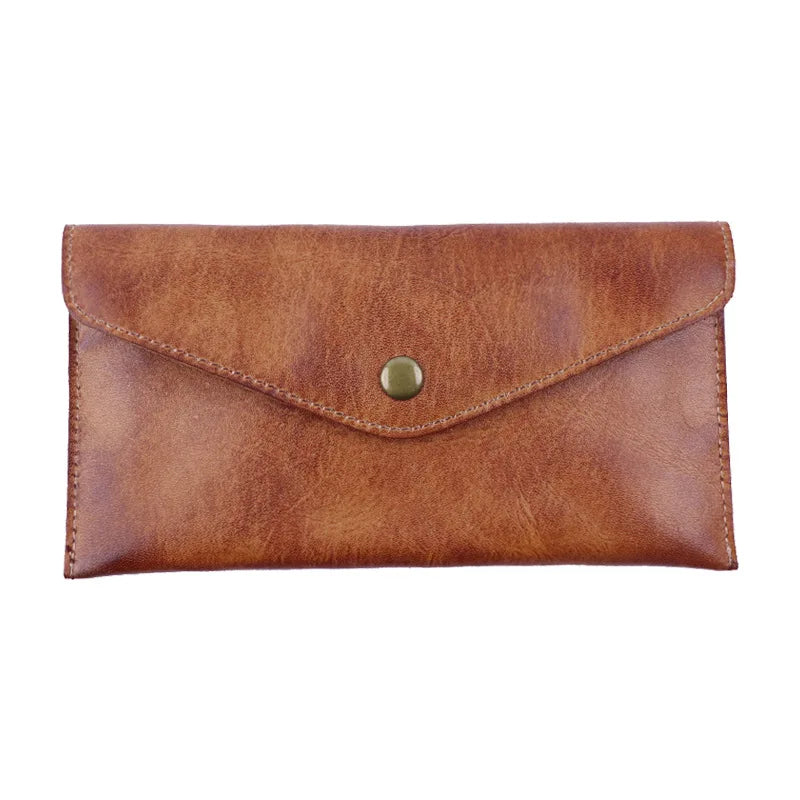 Genuine Leather Men Handmade Wallet - High Quality Retro Handbag
