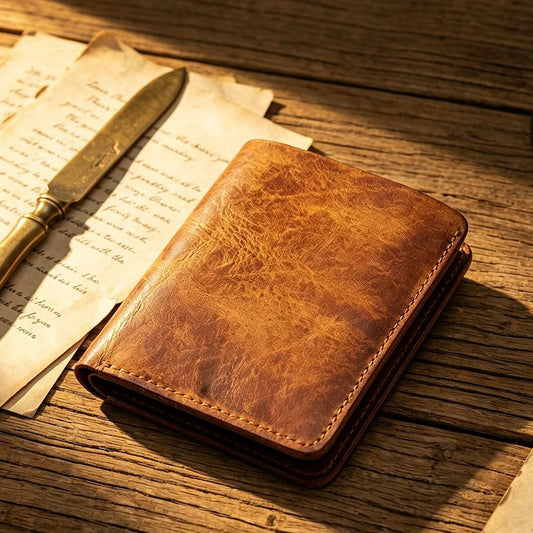 Vintage Genuine Leather Men Wallet - Large Capacity Durable Card Holder Money Clips