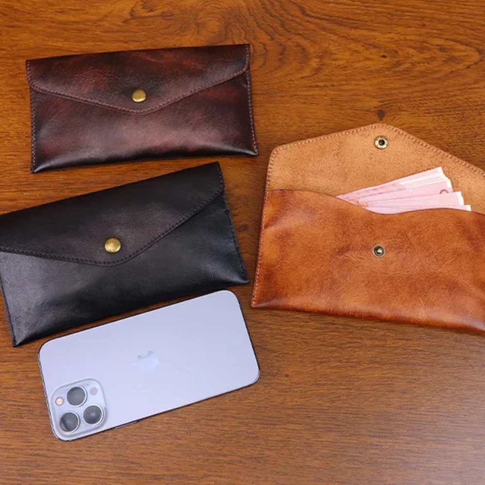 Genuine Leather Men Handmade Wallet - High Quality Retro Handbag