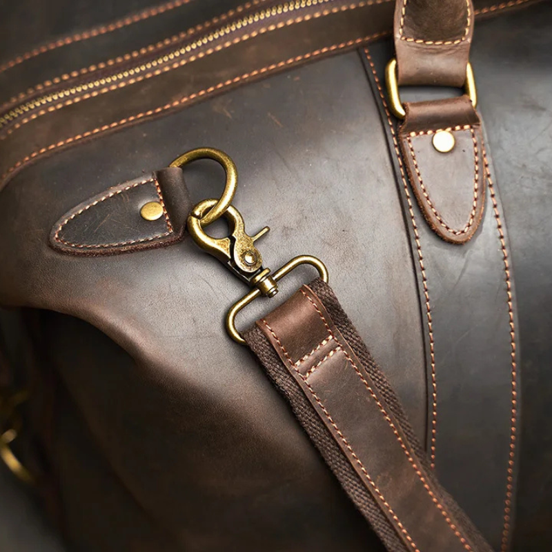 Men's Genuine Leather Duffle Travelling Handbags - Vintage Men's Shoulder Bag