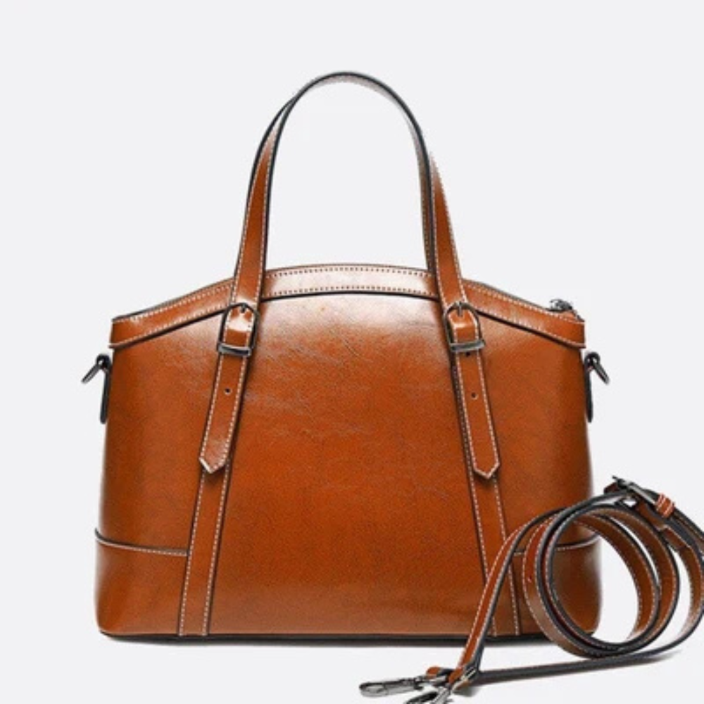 Genuine Leather Women's Crossbody Bag - Retro Casual Fashion Patch Bags