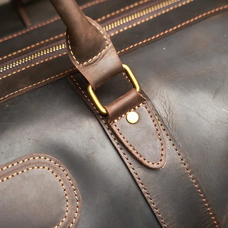 Men's Genuine Leather Duffle Travelling Handbags - Vintage Men's Shoulder Bag