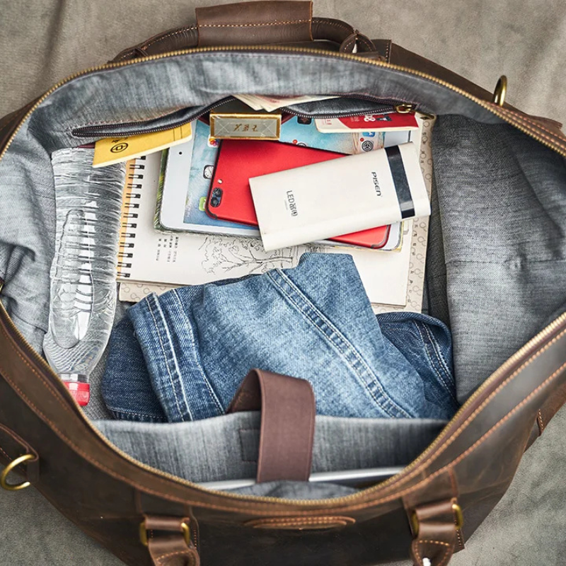 Men's Genuine Leather Duffle Travelling Handbags - Vintage Men's Shoulder Bag